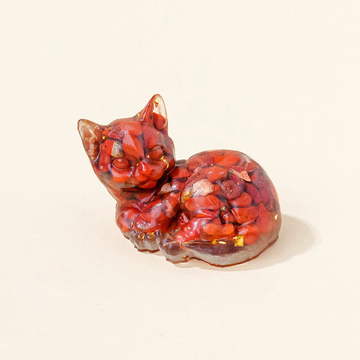 Decoración con gemas de gatito adorable de cristal epoxi Olivenorma