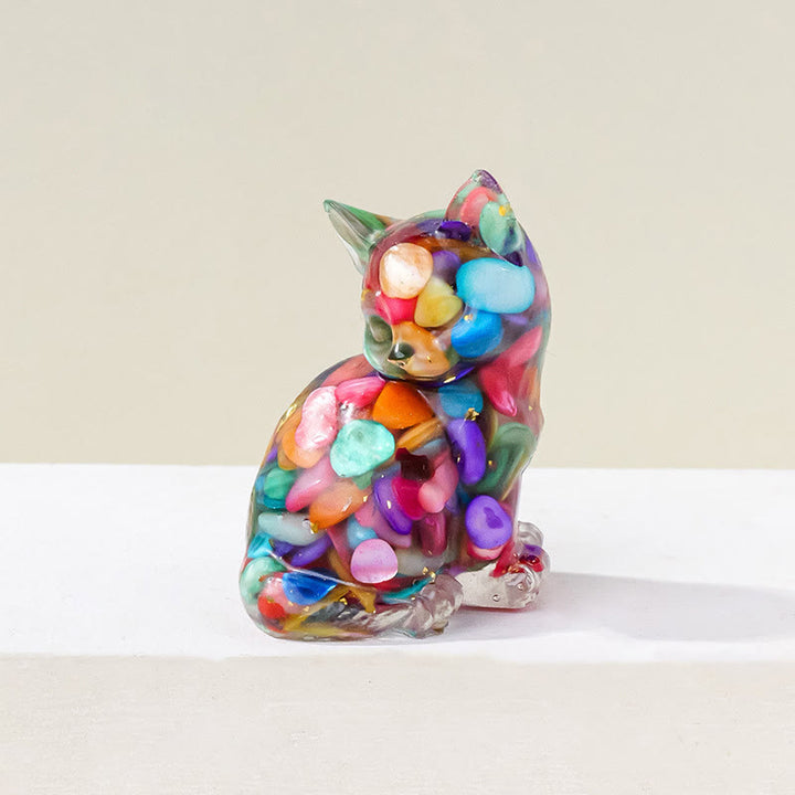 Decoración con gemas de gatito adorable de cristal epoxi Olivenorma
