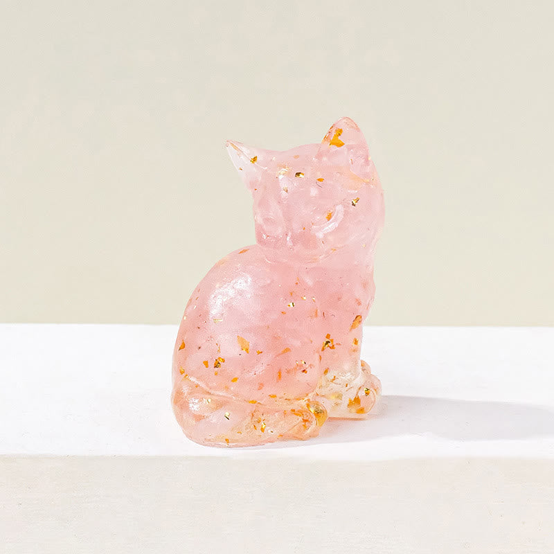 Decoración con gemas de gatito adorable de cristal epoxi Olivenorma