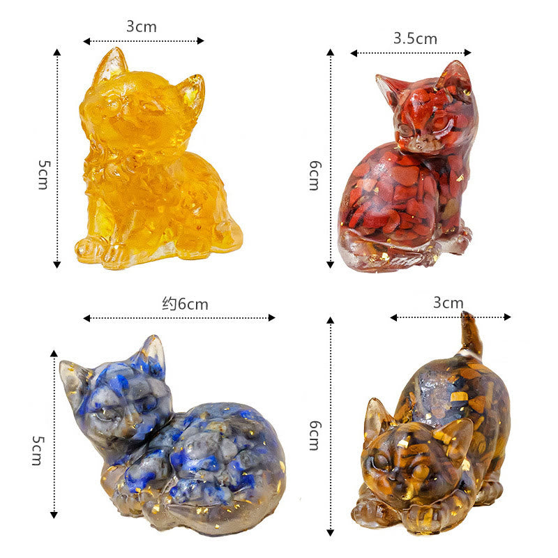 Decoración con gemas de gatito adorable de cristal epoxi Olivenorma