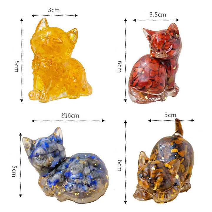 Decoración con gemas de gatito adorable de cristal epoxi Olivenorma