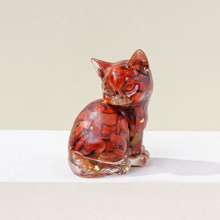 Decoración con gemas de gatito adorable de cristal epoxi Olivenorma