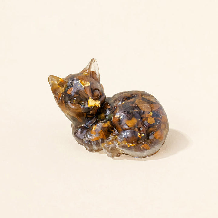 Decoración con gemas de gatito adorable de cristal epoxi Olivenorma