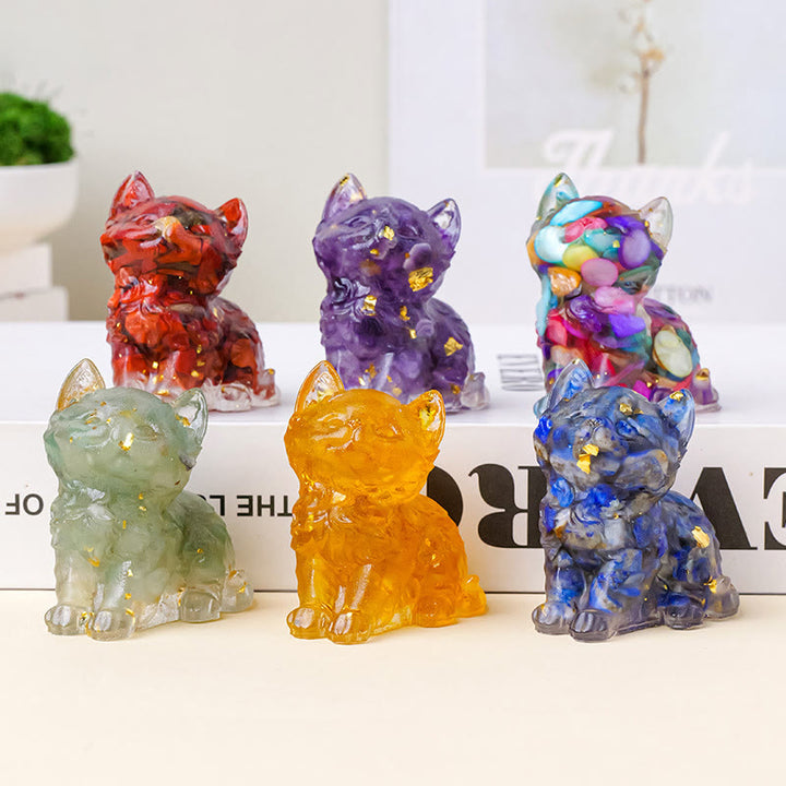 Decoración con gemas de gatito adorable de cristal epoxi Olivenorma