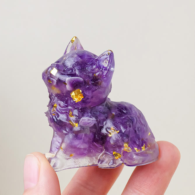 Decoración con gemas de gatito adorable de cristal epoxi Olivenorma