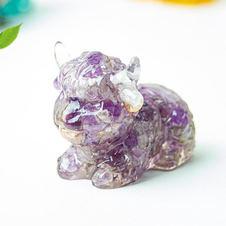 Decoración con piedras preciosas de ganado de las Tierras Altas de cristal epoxi Olivenorma