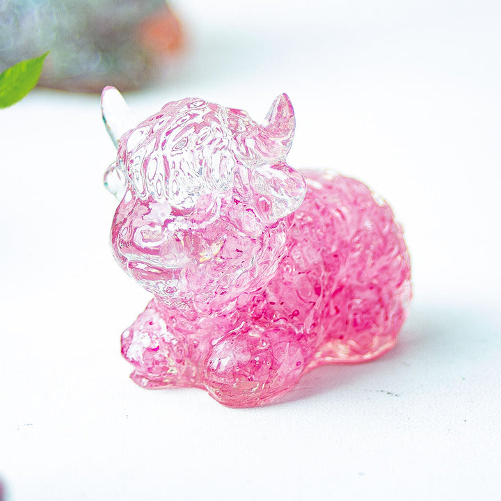Decoración con piedras preciosas de ganado de las Tierras Altas de cristal epoxi Olivenorma
