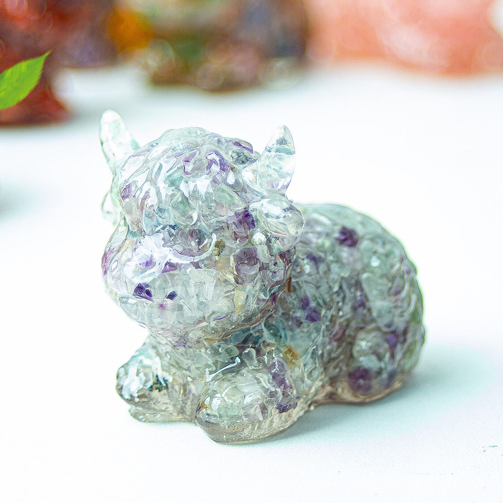 Decoración con piedras preciosas de ganado de las Tierras Altas de cristal epoxi Olivenorma