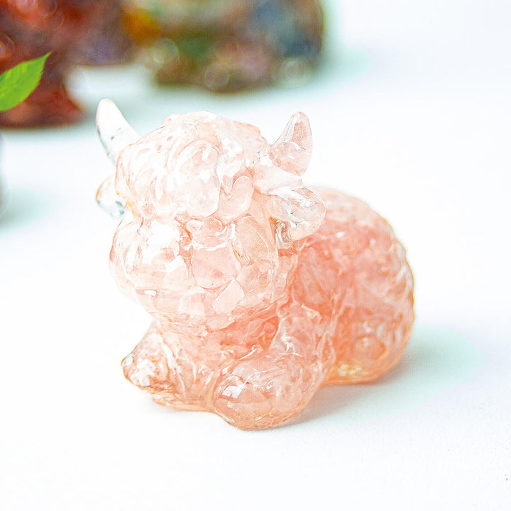 Decoración con piedras preciosas de ganado de las Tierras Altas de cristal epoxi Olivenorma