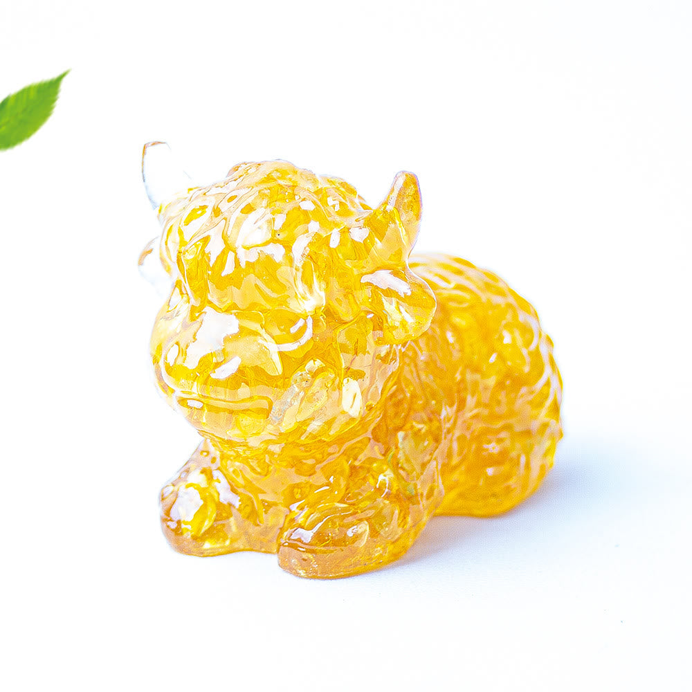 Decoración con piedras preciosas de ganado de las Tierras Altas de cristal epoxi Olivenorma