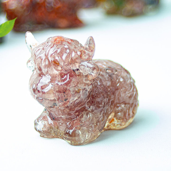 Decoración con piedras preciosas de ganado de las Tierras Altas de cristal epoxi Olivenorma