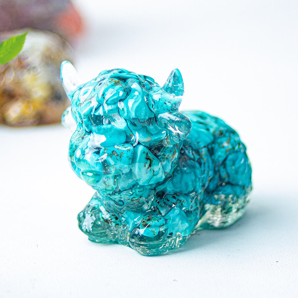 Decoración con piedras preciosas de ganado de las Tierras Altas de cristal epoxi Olivenorma