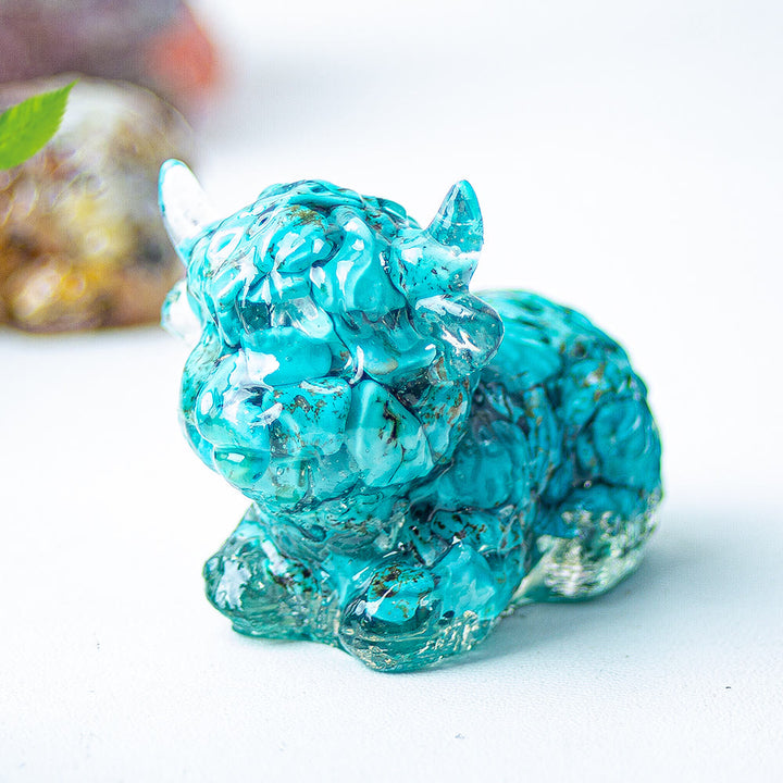 Decoración con piedras preciosas de ganado de las Tierras Altas de cristal epoxi Olivenorma