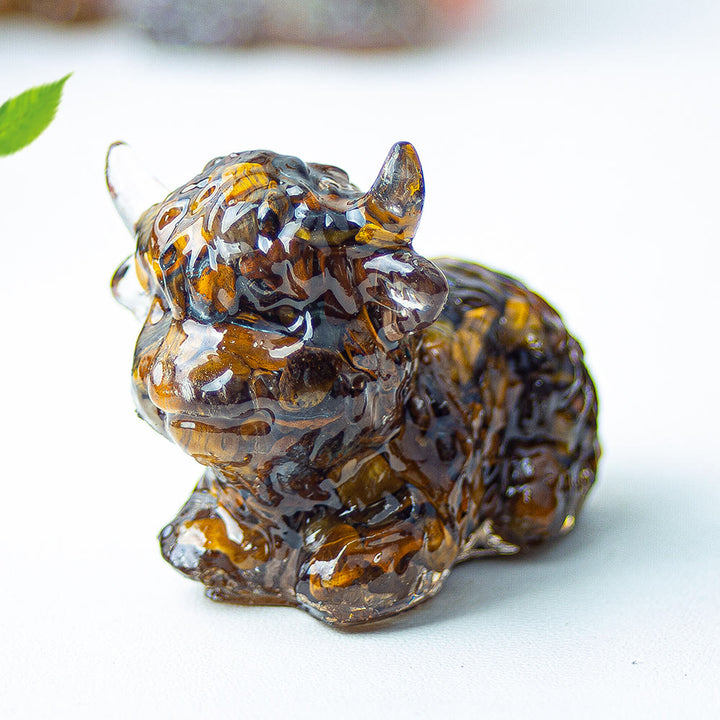 Decoración con piedras preciosas de ganado de las Tierras Altas de cristal epoxi Olivenorma