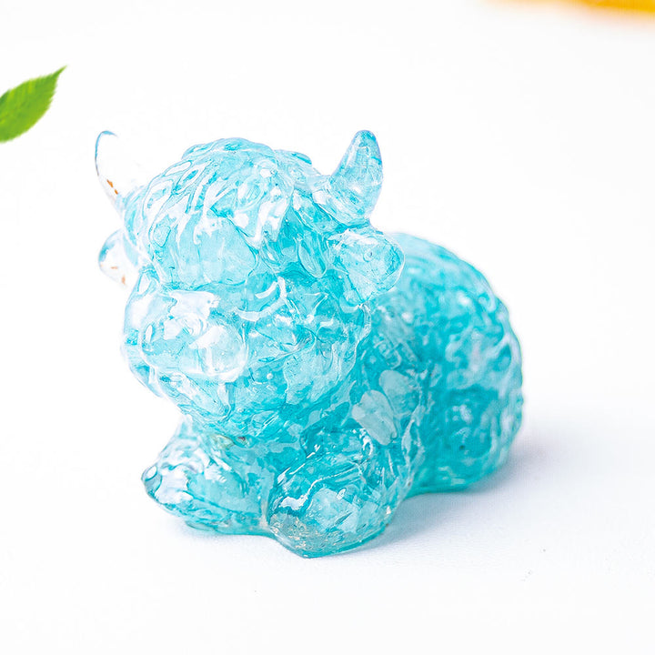 Decoración con piedras preciosas de ganado de las Tierras Altas de cristal epoxi Olivenorma