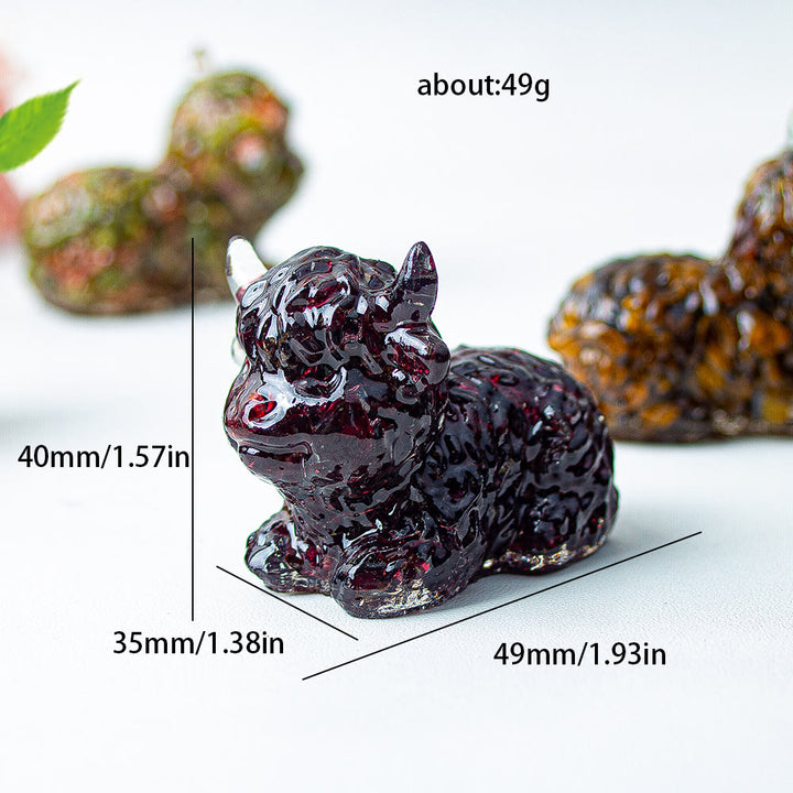 Decoración con piedras preciosas de ganado de las Tierras Altas de cristal epoxi Olivenorma