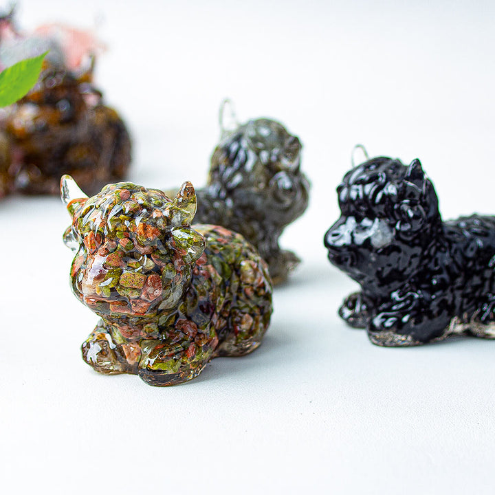 Decoración con piedras preciosas de ganado de las Tierras Altas de cristal epoxi Olivenorma