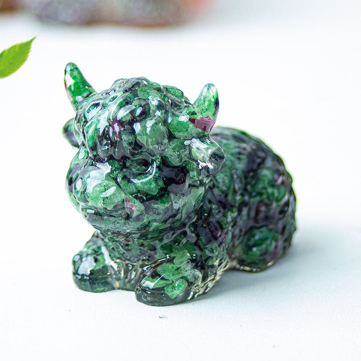 Decoración con piedras preciosas de ganado de las Tierras Altas de cristal epoxi Olivenorma