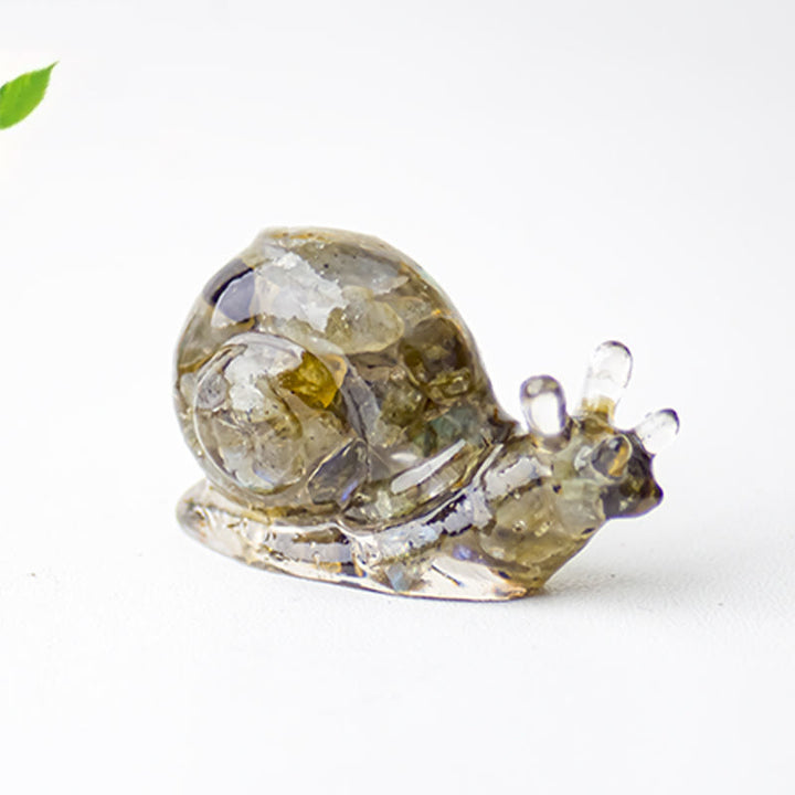 Decoración de piedras preciosas con caracoles de cristal epoxi de Olivenorma