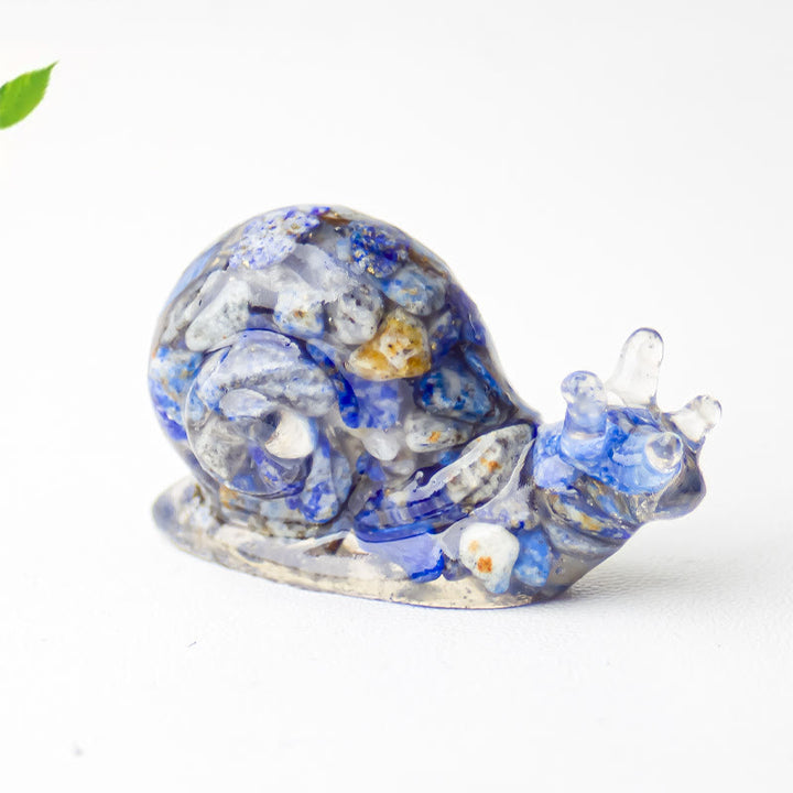 Decoración de piedras preciosas con caracoles de cristal epoxi de Olivenorma
