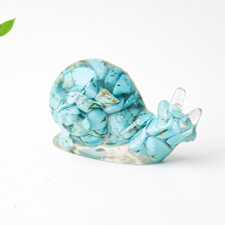 Decoración de piedras preciosas con caracoles de cristal epoxi de Olivenorma
