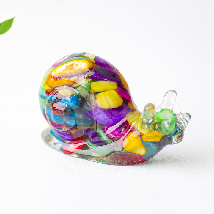 Decoración de piedras preciosas con caracoles de cristal epoxi de Olivenorma