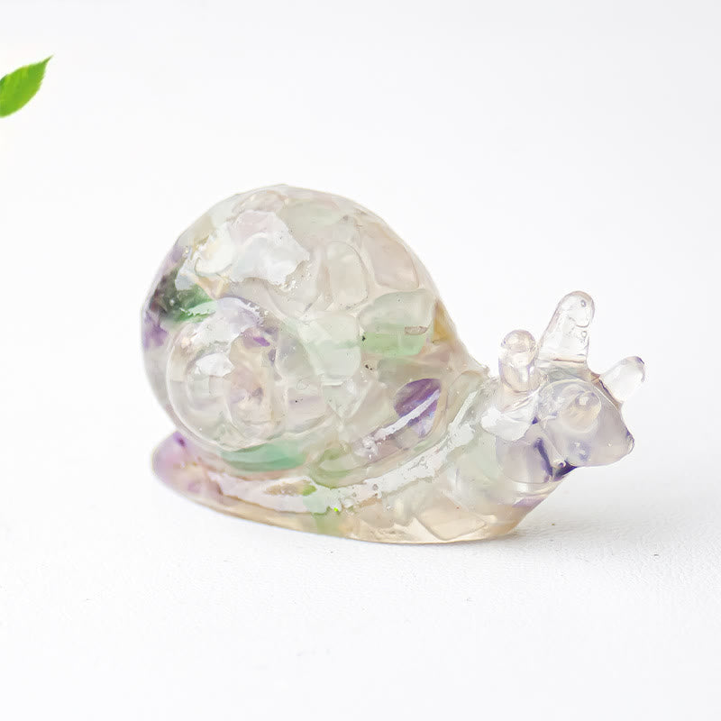 Decoración de piedras preciosas con caracoles de cristal epoxi de Olivenorma