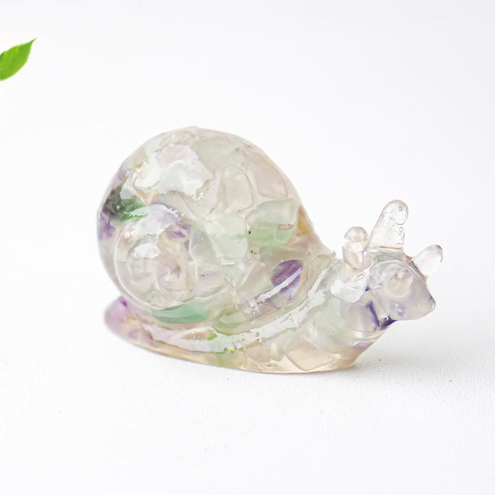 Decoración de piedras preciosas con caracoles de cristal epoxi de Olivenorma
