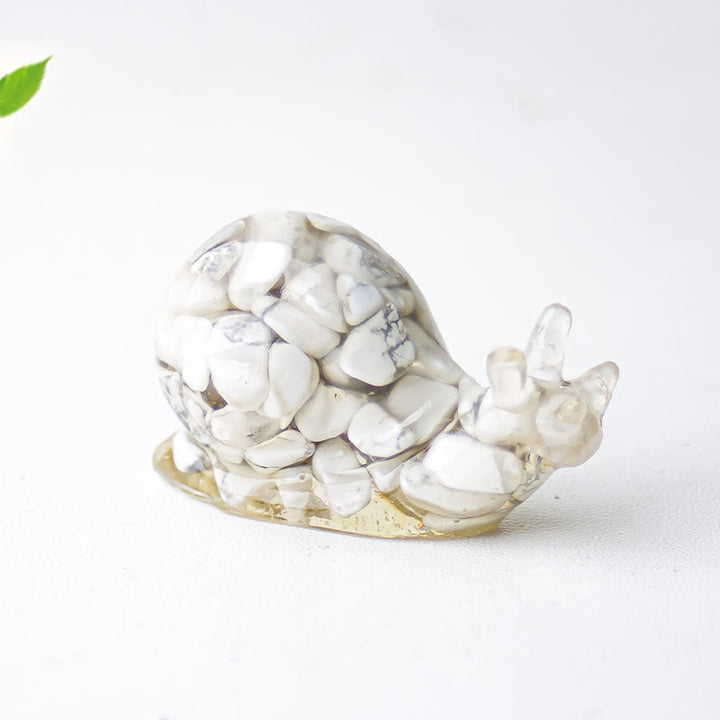 Decoración de piedras preciosas con caracoles de cristal epoxi de Olivenorma