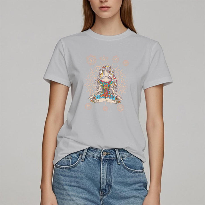Camiseta de algodón de la Diosa Meditante Olivenorma