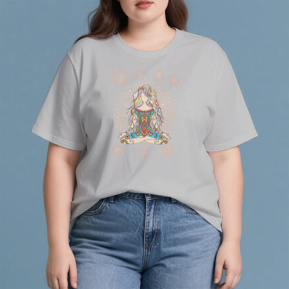 Camiseta de algodón de la Diosa Meditante Olivenorma