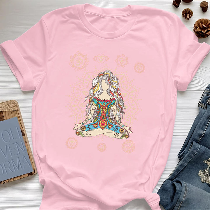 Camiseta de algodón de la Diosa Meditante Olivenorma