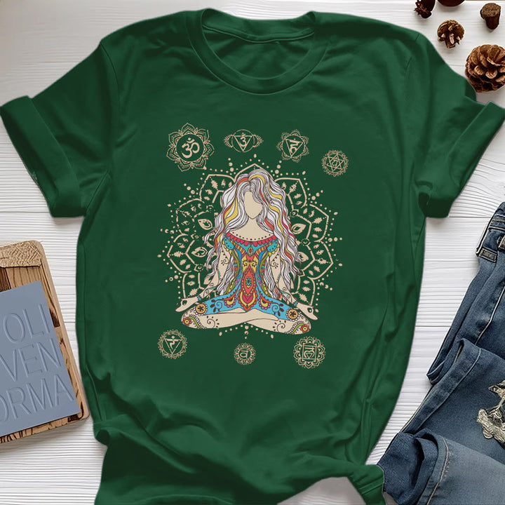 Camiseta de algodón de la Diosa Meditante Olivenorma