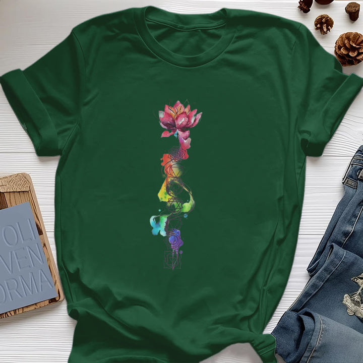 Camiseta con estampado de acuarela de energía del chakra del loto de Olivenorma