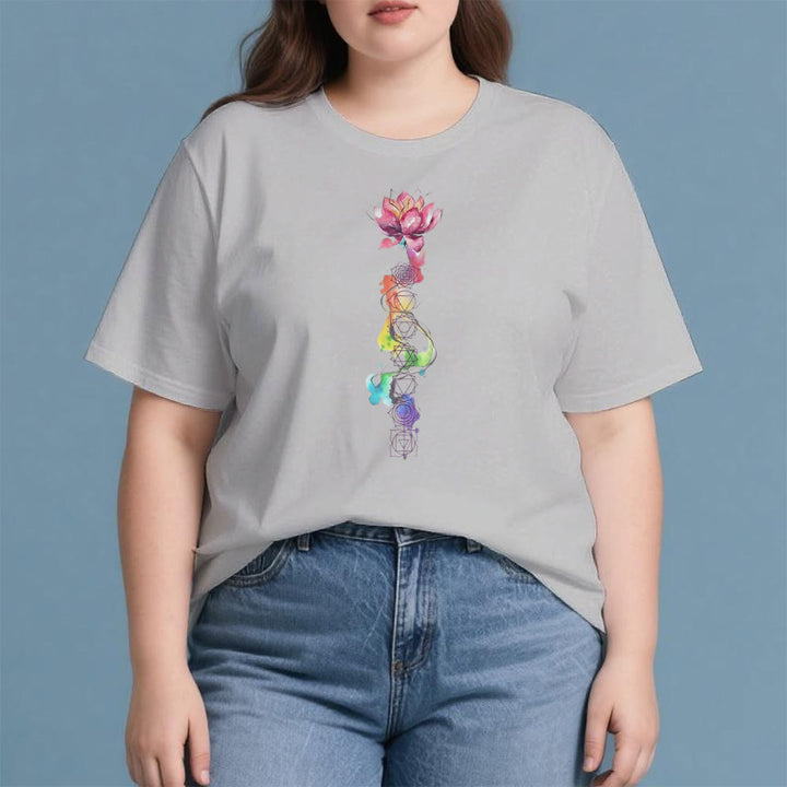 Camiseta con estampado de acuarela de energía del chakra del loto de Olivenorma