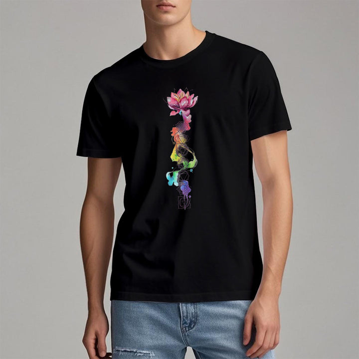 Camiseta con estampado de acuarela de energía del chakra del loto de Olivenorma