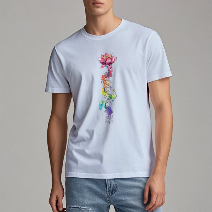 Camiseta con estampado de acuarela de energía del chakra del loto de Olivenorma