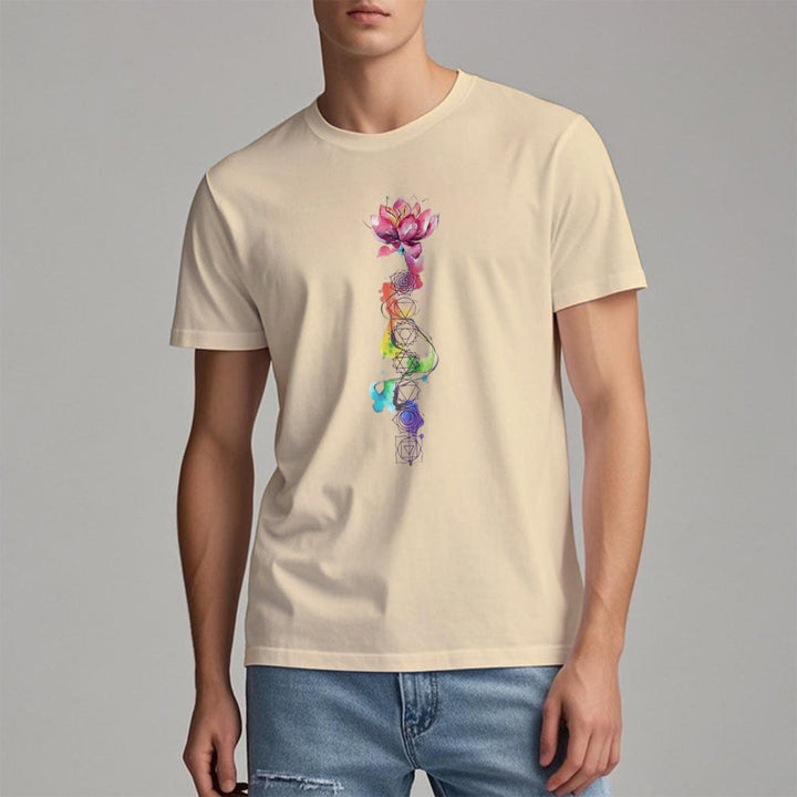 Camiseta con estampado de acuarela de energía del chakra del loto de Olivenorma