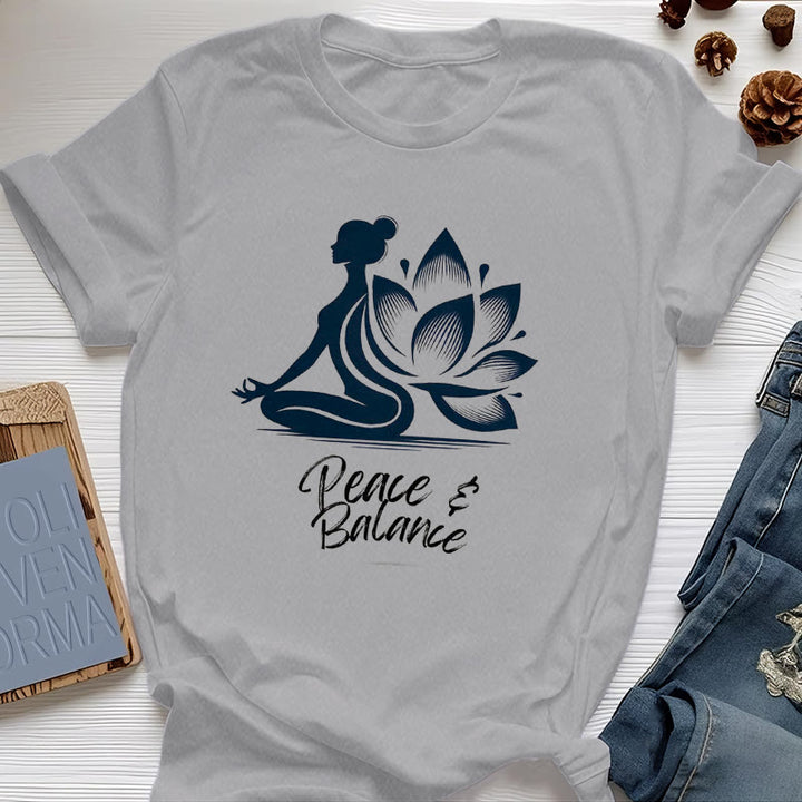 Camiseta Olivenorma para mujer: Paz y Equilibrio, Yoga y Meditación