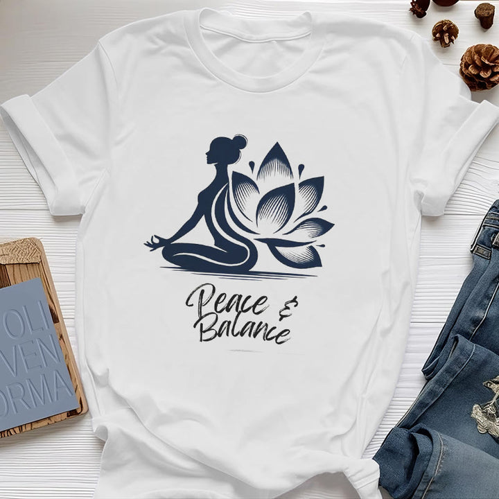 Camiseta Olivenorma para mujer: Paz y Equilibrio, Yoga y Meditación