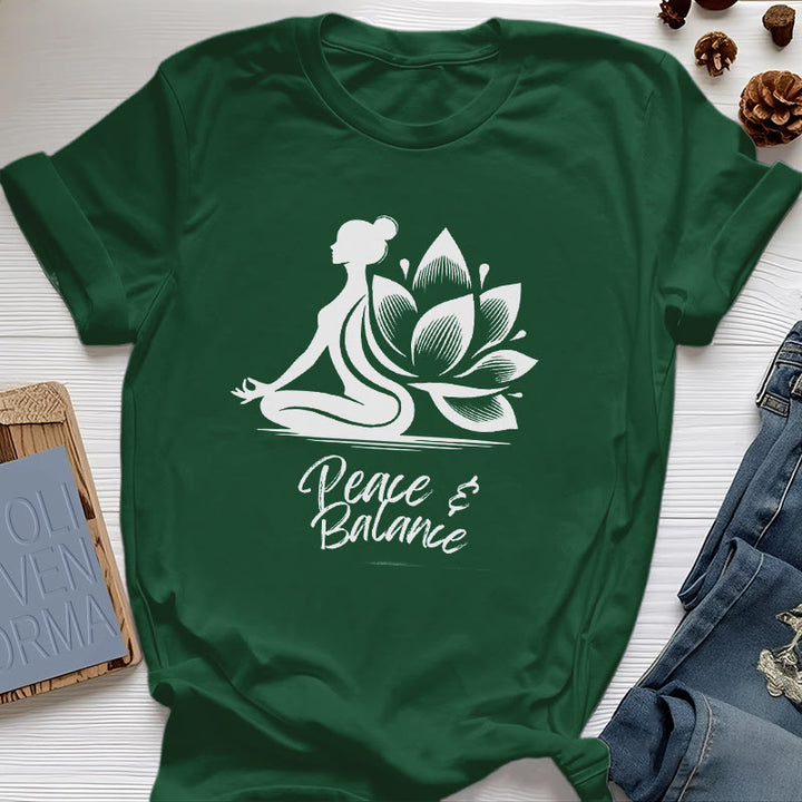 Camiseta Olivenorma para mujer: Paz y Equilibrio, Yoga y Meditación