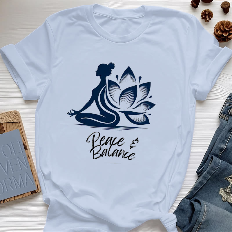 Camiseta Olivenorma para mujer: Paz y Equilibrio, Yoga y Meditación