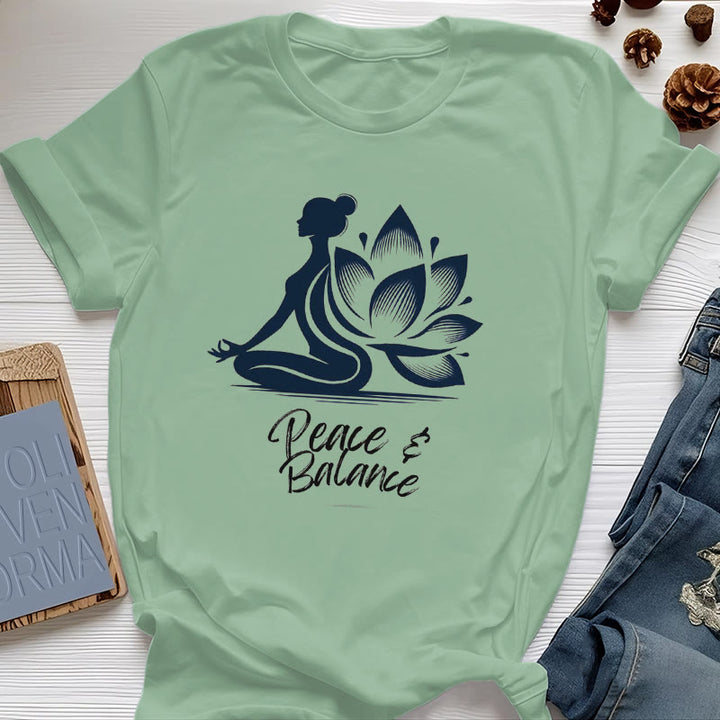 Camiseta Olivenorma para mujer: Paz y Equilibrio, Yoga y Meditación