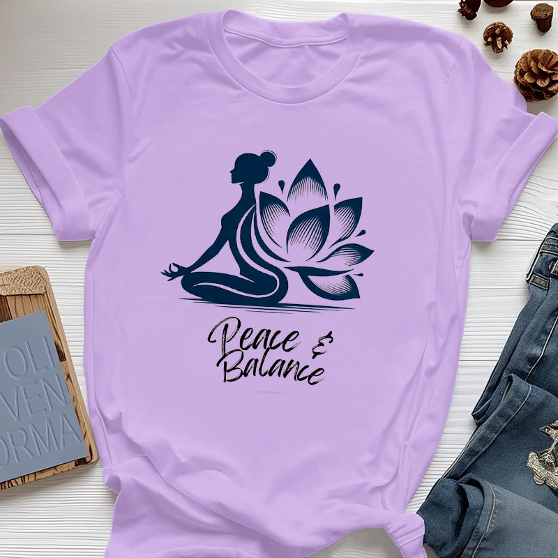 Camiseta Olivenorma para mujer: Paz y Equilibrio, Yoga y Meditación