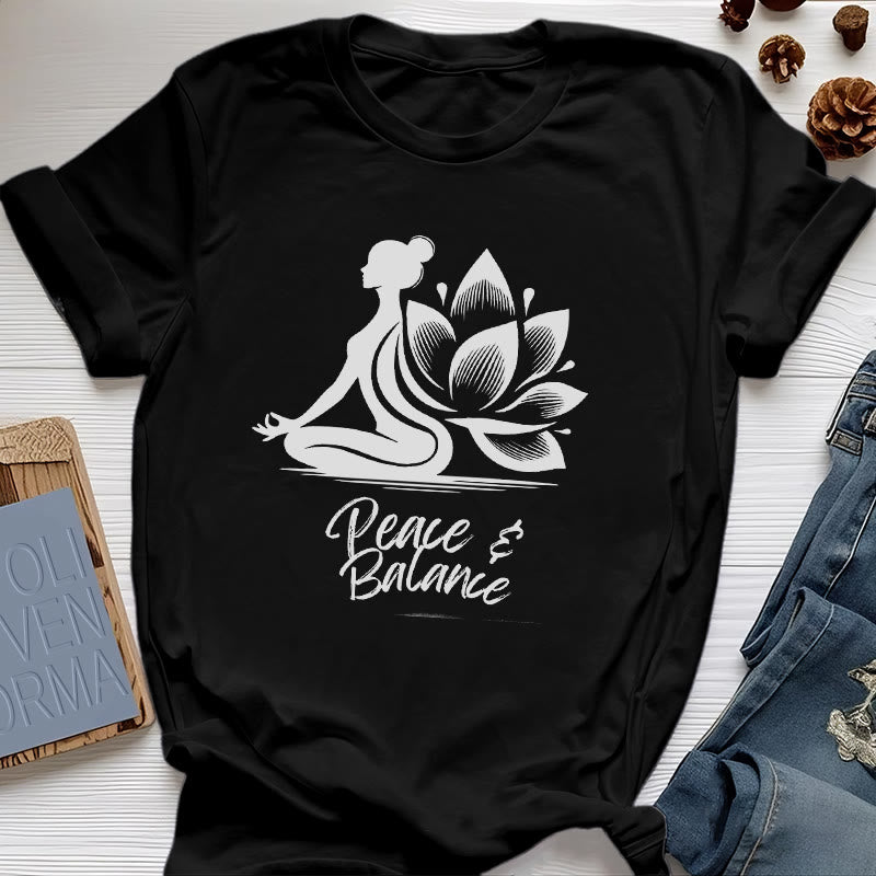 Camiseta Olivenorma para mujer: Paz y Equilibrio, Yoga y Meditación