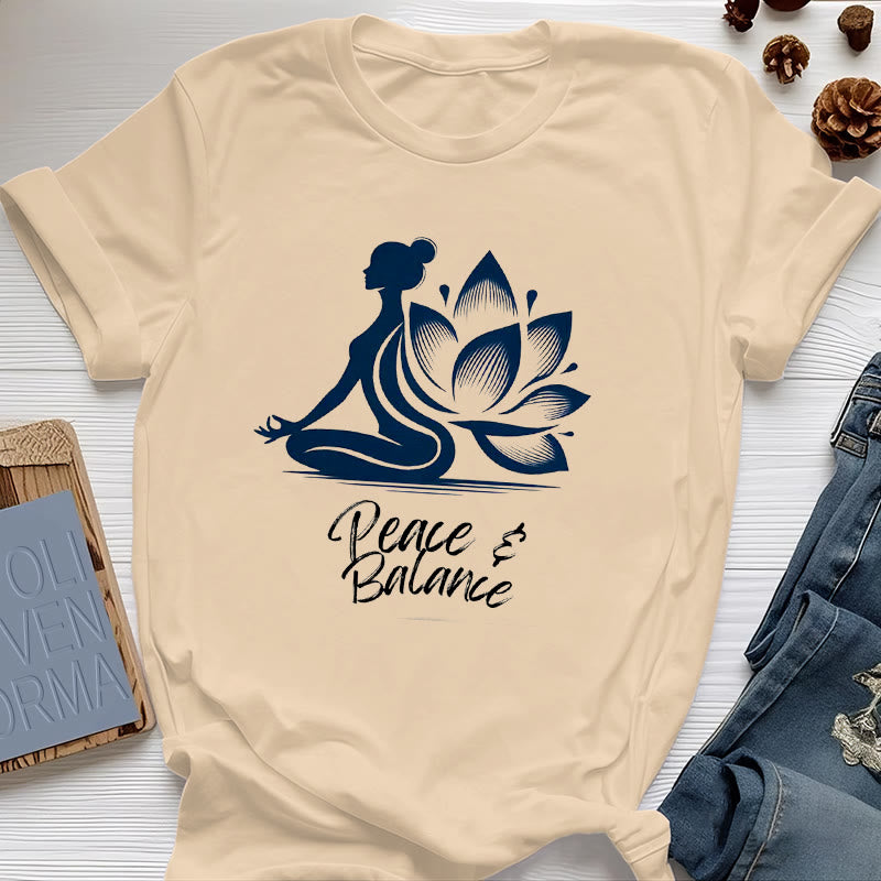 Camiseta Olivenorma para mujer: Paz y Equilibrio, Yoga y Meditación