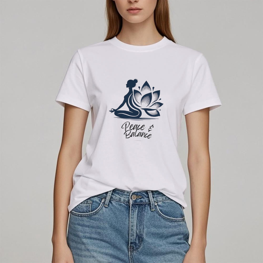 Camiseta Olivenorma para mujer: Paz y Equilibrio, Yoga y Meditación