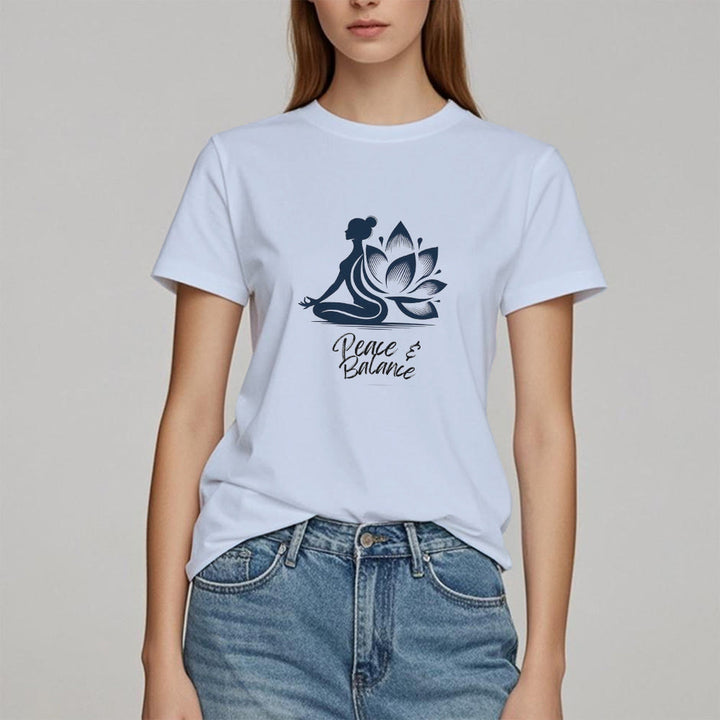 Camiseta Olivenorma para mujer: Paz y Equilibrio, Yoga y Meditación
