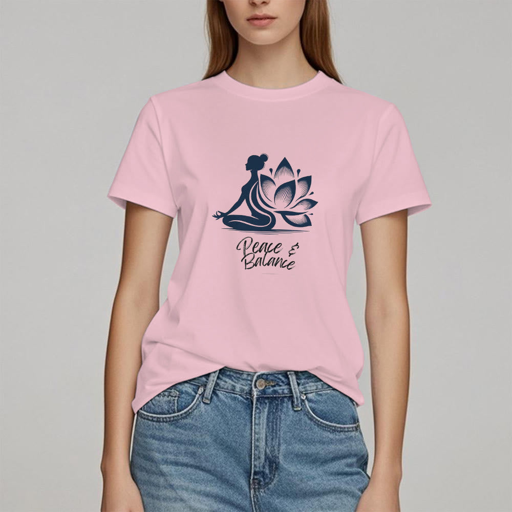 Camiseta Olivenorma para mujer: Paz y Equilibrio, Yoga y Meditación