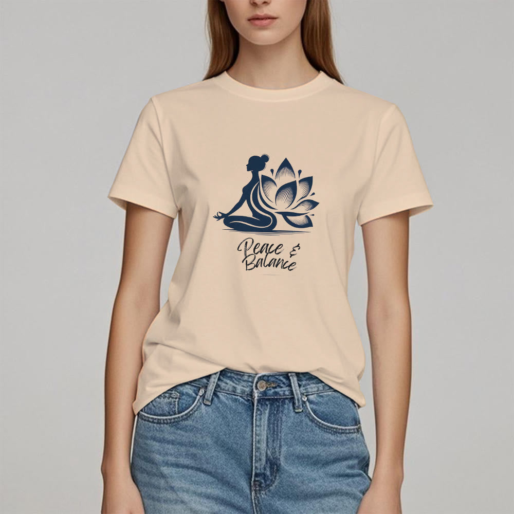Camiseta Olivenorma para mujer: Paz y Equilibrio, Yoga y Meditación